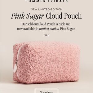 Summer Fridays Pink Plush Cosmetic Bag